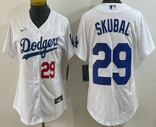 Youth Los Angeles Dodgers #29 Tarik Skubal White Cool Base Stitched Jersey