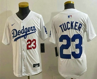 Youth Los Angeles Dodgers #23 Kyle Tucker White Limited Jersey
