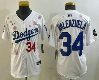 Youth Los Angeles Dodgers #34 Fernando Valenzuela White 2025 Tokyo Series Limited Jersey