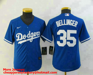 Youth Los Angeles Dodgers #35 Cody Bellinger Blue Stitched MLB Cool Base Nike Jersey
