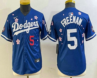 Youth Los Angeles Dodgers #5 Freddie Freeman Blue 2025 Tokyo Series Limited Jersey