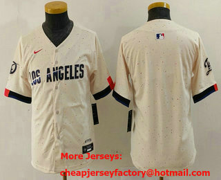 Youth Los Angeles Dodgers Blank Cream 2024 City Connect Limited Stitched Jersey