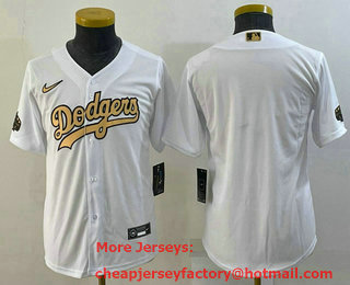 Youth Los Angeles Dodgers Blank White 2022 All Star Stitched Cool Base Nike Jersey