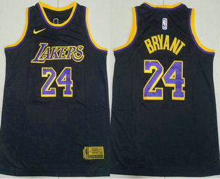 Youth Los Angeles Lakers #24 Kobe Bryant Black Nike Swingman 2022 Earned Edition Stitched Jersey