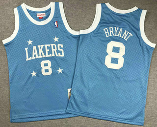 Youth Los Angeles Lakers #8 Kobe Bryant 2004-05 Light Blue Hardwood Throwback Jersey