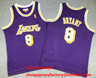 Youth Los Angeles Lakers #8 Kobe Bryant Purple 1996 Throwback Swingman Jersey