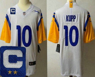 Youth Los Angeles Rams #10 Cooper Kupp Limited White C Patch Alternate Vapor Jersey