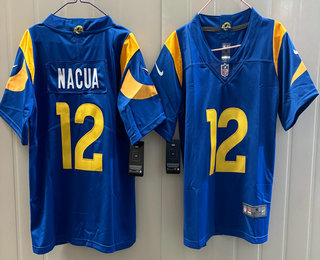 Youth Los Angeles Rams #12 Puka Nacua Limited Blue Vapor Jersey