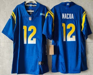 Youth Los Angeles Rams #12 Puka Nacua Limited Royal FUSE Vapor Jersey