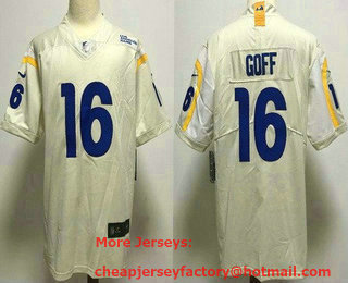 Youth Los Angeles Rams #16 Jared Goff Limited Bone 2020 Vapor Untouchable Jersey