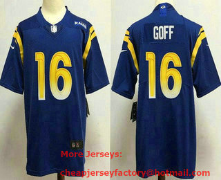 Youth Los Angeles Rams #16 Jared Goff Limited Royal 2020 Vapor Untouchable Jersey