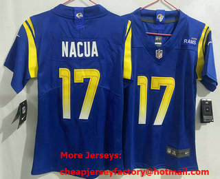 Youth Los Angeles Rams #17 Puka Nacua 2022 Blue Vapor Limited Stitched Jersey