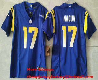 Youth Los Angeles Rams #17 Puka Nacua Blue FUSE Vapor Limited Stitched Jersey