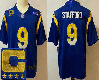 Youth Los Angeles Rams #9 Matthew Stafford Limited Royal C Patch Vapor Jersey