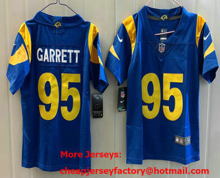 Youth Los Angeles Rams #95 Myles Garrett Limited Blue FUSE Vapor Jersey