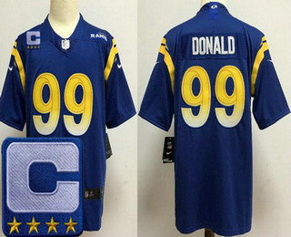 Youth Los Angeles Rams #99 Aaron Donald Limited Royal C Patch Vapor Jersey