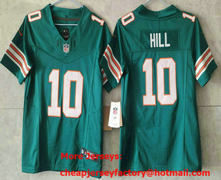 Youth Miami Dolphins #10 Tyreek Hill Aqua 2023 FUSE Vapor Limited Throwback Stitched Jersey