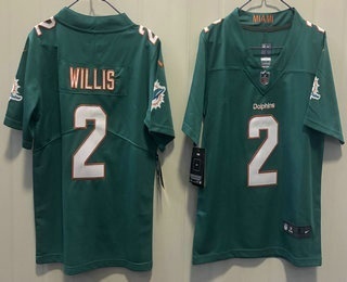 Youth Miami Dolphins #2 Malik Willis Aqua Vapor Limited Stitched Jersey