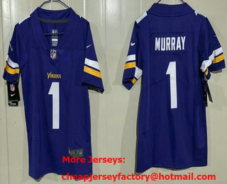 Youth Minnesota Vikings #1 Kyler Murray Limited Purple Vapor Jersey