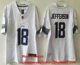 Youth Minnesota Vikings #18 Justin Jefferson White Alternate Vapor FUSE Limited Stitched Jersey