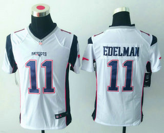 Youth New England Patriots #11 Julian Edelman White Stitched NFL Nike Game Jersey