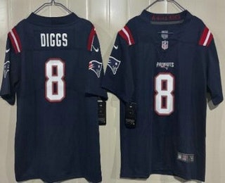Youth New England Patriots #8 Stefon Diggs Limited Navy Vapor Jersey