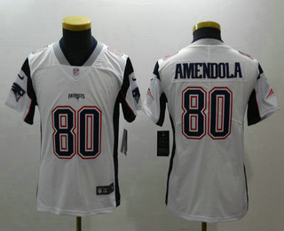 Youth New England Patriots #80 Danny Amendola White 2017 Vapor Untouchable Stitched NFL Nike Limited Jersey