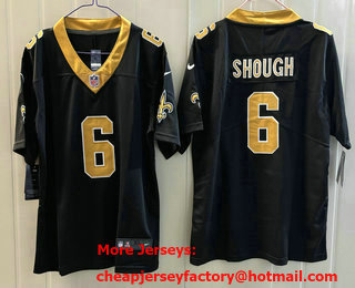 Youth New Orleans Saints #6 Tyler Shough Limited Black Vapor Jersey