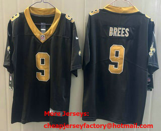 Youth New Orleans Saints #9 Drew Brees Limited Black Vapor Jersey