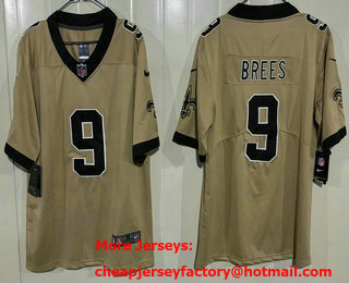 Youth New Orleans Saints #9 Drew Brees Limited Gold Alternate Vapor Jersey