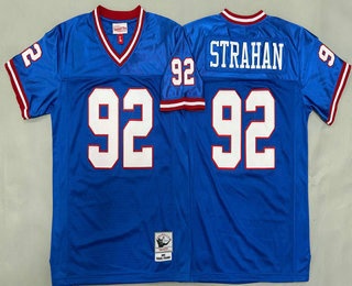Youth New York Giants #92 Michael Strahan Blue 1993 Throwback Jersey
