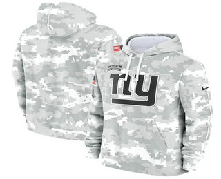 Youth New York Giants Arctic Camo 2024 Salute to Service Club Fleece Pullover Hoodie