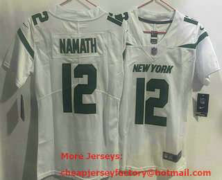 Youth New York Jets #12 Joe Namath Limited White Vapor Jersey