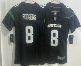 Youth New York Jets #8 Aaron Rodgers Black 2023 Vapor Untouchable Stitched Nike Limited Jersey