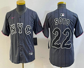 Youth New York Mets #22 Juan Soto Grey 2024 City Connect Limited Stitched Jersey