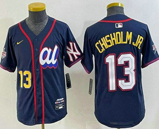 Youth New York Yankees #13 Jazz Chisholm Jr Navy 2025 All Star Limited Jersey
