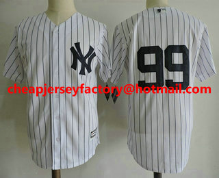 Youth New York Yankees #99 Aaron Judge White No Name Home Stitched MLB Cool Base Jersey