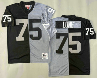Youth Oakland Raiders #75 Howie Long Black Gray Split 1983 Throwback Jersey
