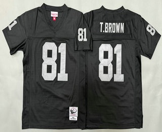 Youth Oakland Raiders #81 Tim Brown Black 1994 Throwback Jersey