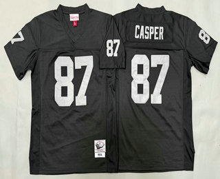 Youth Oakland Raiders #87 Dave Casper Black 1974 Throwback Jersey