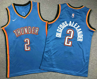Youth Oklahoma City Thunder #2 Shai Gilgeous-Alexander Blue Icon Swingman Jersey