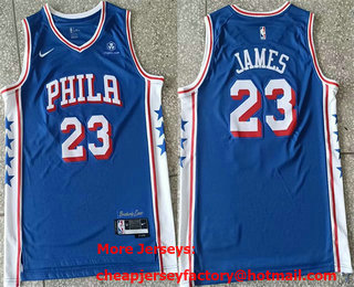 Youth Philadelphia 76ers #23 LeBron James Blue Sponsor 2026 Icon Edition Stitched Jersey