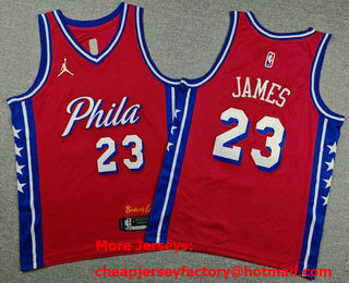 Youth Philadelphia 76ers #23 LeBron James Red 2026 Statement Edition Stitched Jersey