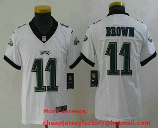 Youth Philadelphia Eagles #11 AJ Brown White 2022 Vapor Untouchable Stitched NFL Nike Limited Jersey