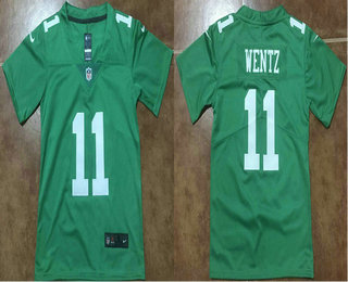 Youth Philadelphia Eagles #11 Carson Wentz Light Green 2017 Vapor Untouchable Stitched NFL Nike Limited Jersey