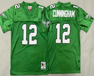 Youth Philadelphia Eagles #12 Randall Cunningham Kelly Green 1992 Throwback Jersey
