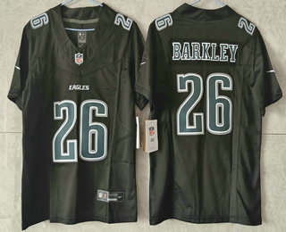 Youth Philadelphia Eagles #26 Saquon Barkley Limited Black Fashion Vapor Jersey