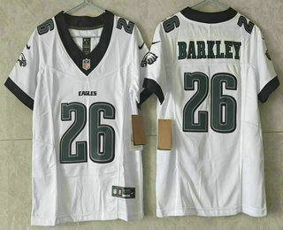 Youth Philadelphia Eagles #26 Saquon Barkley Limited White FUSE Vapor Jersey