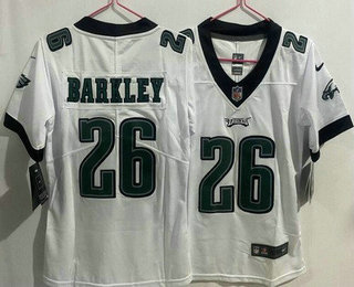 Youth Philadelphia Eagles #26 Saquon Barkley Limited White Vapor Jersey