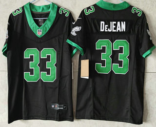 Youth Philadelphia Eagles #33 Cooper DeJean Limited Black Vapor FUSE Throwback Jersey